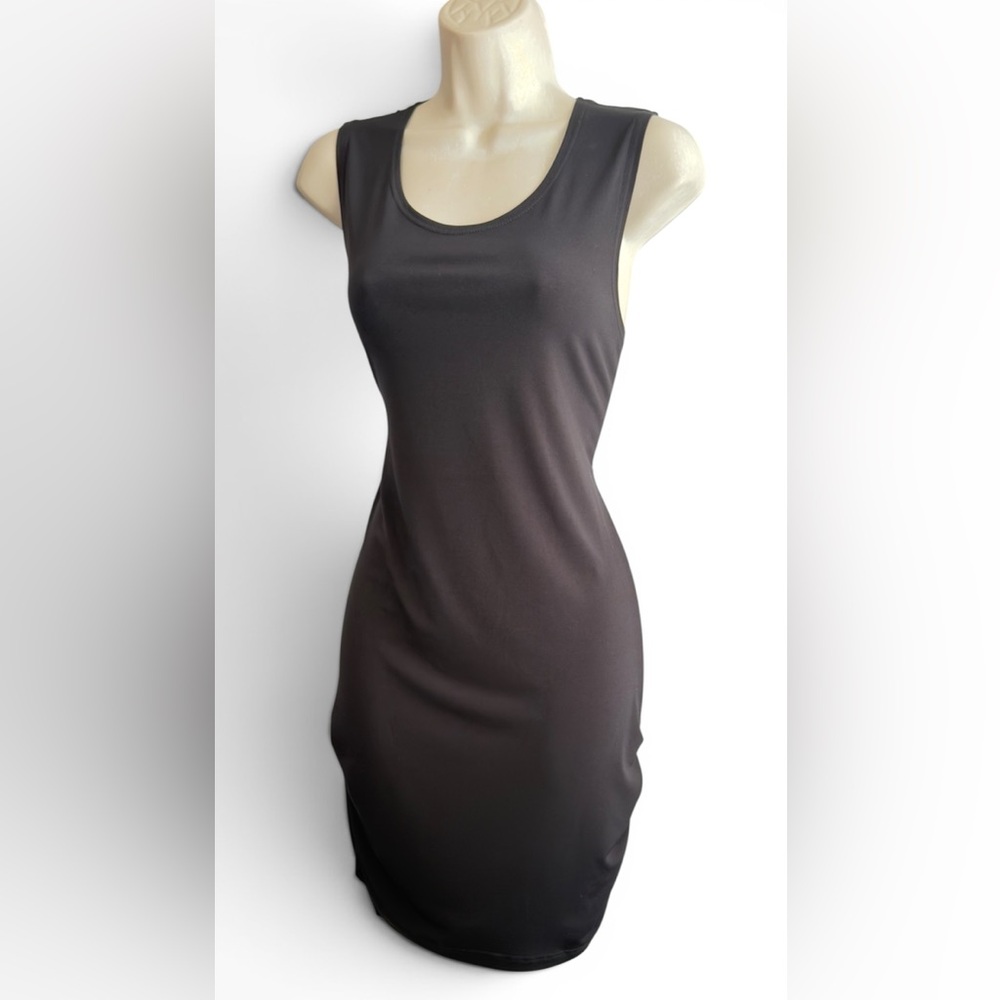 Planet by Lauren G Bodycon Rushed Microfiber/Spandex Dresses Black Size 1